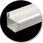 Eavestrough closed by a continuous hanger
