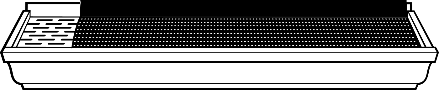 Technical drawing of the DoublePro microfiltration continuous hanger on an eavestrough