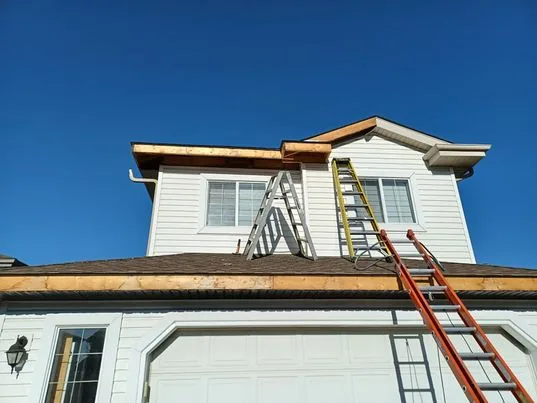 Fascia, soffit and eavestrough work on a two-storey Edmonton home