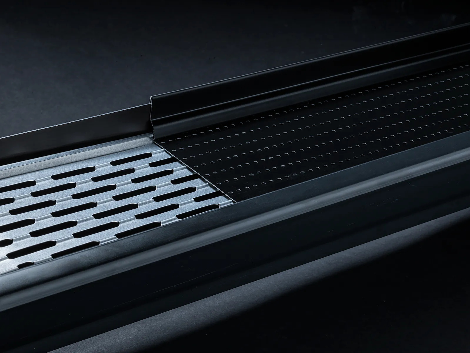 Close-up of a dual-layer Alu-Rex gutter guard